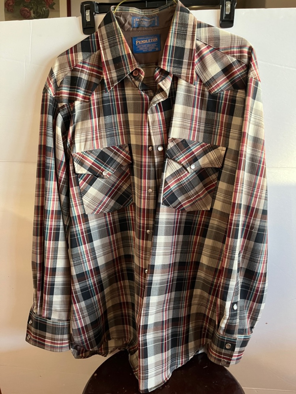 Pendleton pearl snap long sleeve wool shirt